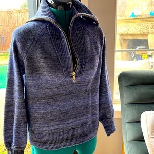 JCrew new without tags never worn blue and grey sweater with long zip.